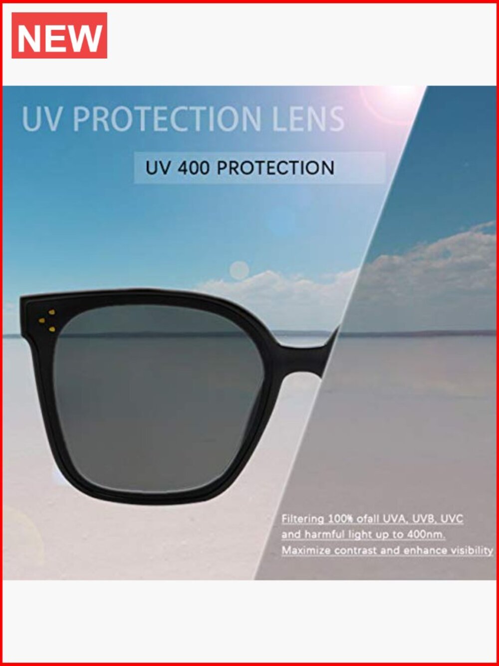Oversized Polarized Sunglasses Uv400 Protection Retro Wrap Around View 3
